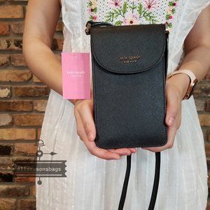 Kate Spade North South Flap Phone Crossbody BLACK